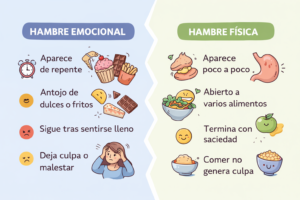 hambre emocional versus hambre real
